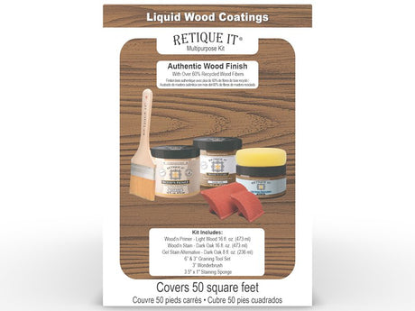 Retique It RQ-WNK16-DOAK-1B Multi-Purpose Wood'n Kit, Matte, Dark Oak