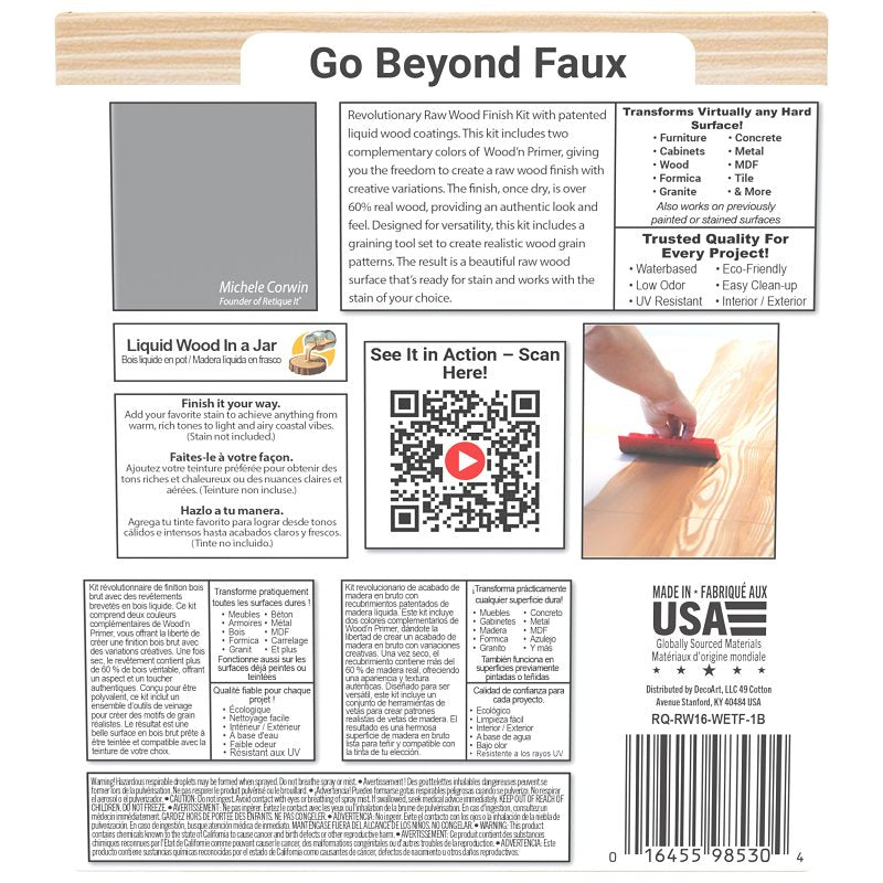Retique It RQ-RW16-WETF-1B Raw Wood Kit, Matte