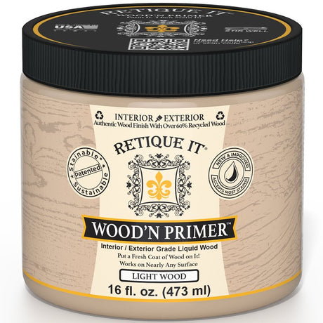 Retique It Wood'n RQ-WNP16-LITE-R10 Primer, Light Wood, 16 oz