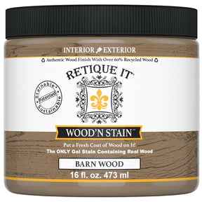 Retique It Wood'n Stain RQ-WNS16-BARN-R10 Wood Stain, Barn Wood, Gel, 16 oz
