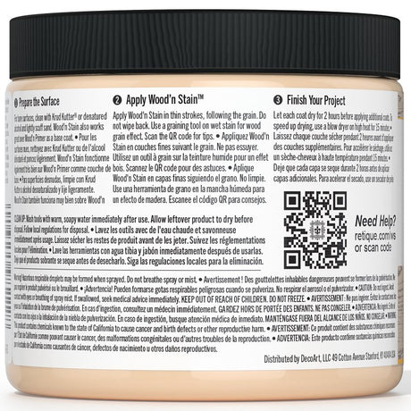 Retique It Wood'n Stain RQ-WNS16-POAK-R10 Wood Stain, Pickled Oak, Gel, 16 oz