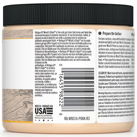 Retique It Wood'n Stain RQ-WNS16-POAK-R10 Wood Stain, Pickled Oak, Gel, 16 oz
