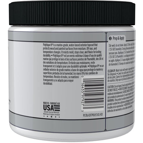 Retique It Polytique It Series RQ-PLTQEXT16S-R10 Marine Top Coat, Acrylic Base, Satin Sheen, Clear, 1 pt