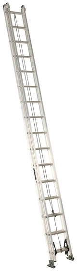 Louisville AE2200 Series AE2232 Extension Ladder, 31 ft 5 in H Reach, 300 lb, 32-Step, 1-1/2 in D Step, Aluminum