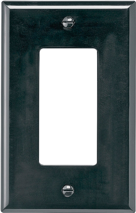 Eaton Wiring Devices PJ26BK Wallplate, Decorative, 4-7/8 in L, 3-1/8 in W, 1-Gang, Polycarbonate, Black, High-Gloss