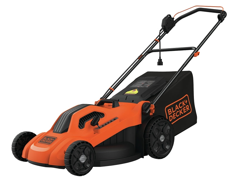 Black+Decker BEMW213 Electric Lawn Mower, 13 A, 120 V, 20 in W Cutting, Winged Blade, 20 in L Cord