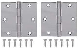 ProSource BH-202CH-PS Square Corner Door Hinge, Steel, Chrome, Loose Pin, 180 deg Range of Motion, Screw Mount Mounting