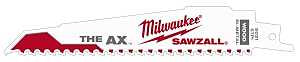 Milwaukee 48-01-2021 Reciprocating Saw Blade, 1 in W, 6 in L, 5 TPI, HSS Cutting Edge