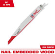 Milwaukee 48-00-8026 Reciprocating Saw Blade, 1 in W, 9 in L, 5 TPI, Bi-Metal Cutting Edge