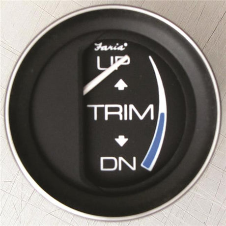 Faria Coral Black 2" Trim Gauge, J/E/Suzuki Outboard