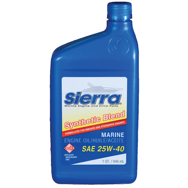 Sierra 1894402 25W40 FCW Synthetic Blend I/O Oil, Qt., Pack of 12