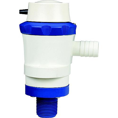 Shurflo 357-106-10 Anti-Airlock 12V 1100 GPH White &amp; Blue Piranha Ballast Pump