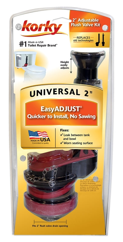 Korky 4030PK Flush Valve Kit, 1.28, 1.6, 3.5 and 5 gpf Flush, Plastic/Rubber