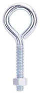 ProSource LR277 Eye Bolt, 7.8 mm Thread, Machine Thread, 1-3/4 in L Thread, 1-1/4 in Dia Eye, 220 lb Working Load, Steel, Pack of 10