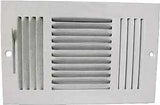 ProSource SW03-10X6 Register, 10 in x 6 in Duct Size, 52 degree Air Deflection, 3-Way, Steel, White