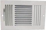 ProSource SW03-10X6 Register, 10 in x 6 in Duct Size, 52 degree Air Deflection, 3-Way, Steel, White
