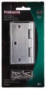 ProSource BH-202SC-PS Square Corner Door Hinge, Steel, Satin Chrome, Loose Pin, 180 deg Range of Motion