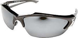 Edge SDK117 Non-Polarized Safety Glasses, Silver Lens, Black Frame, Unisex, Polycarbonate Lens, Half Wraparound Frame