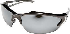 Edge SDK117 Non-Polarized Safety Glasses, Silver Lens, Black Frame, Unisex, Polycarbonate Lens, Half Wraparound Frame