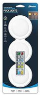 Westek BL-PCCT-W3 Series Adjustable Puck Light, 3.37 in Dia, AA Battery, LED Lamp, 80 Lumens, White, 3/CD