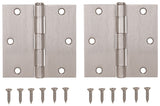 ProSource BH-202SN-PS Square Corner Door Hinge, 3-5/8 in H Door Leaf, 1-1/2 in W Door Leaf, 2.2 mm Thick Door Leaf