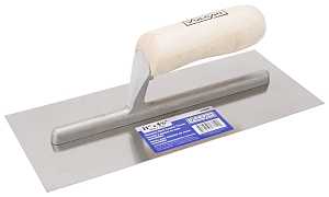 Vulcan 16150 Finishing Trowel, 11 in L Blade, 4.5 in W Blade, Right Angle End, Ergonomic Handle, Wood Handle