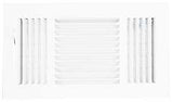ProSource SW03-12X6 3-Way Sidewall Register, 13.5 in L, 7.5 in W, 52 degree Air Deflection, 3 -Way, Steel, White