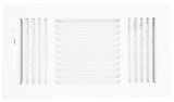 ProSource SW03-12X6 3-Way Sidewall Register, 13.5 in L, 7.5 in W, 52 degree Air Deflection, 3 -Way, Steel, White