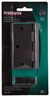 ProSource BH-202ORB-PS Square Corner Door Hinge, Steel, Oil-Rubbed Bronze, Loose Pin, 180 deg Range of Motion