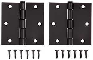 ProSource BH-202ORB-PS Square Corner Door Hinge, Steel, Oil-Rubbed Bronze, Loose Pin, 180 deg Range of Motion