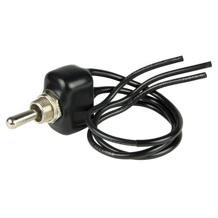 BEP 1002003 Sealed Dipped Toggle Switch, Off/(On), SPST, 8" Wire Leads