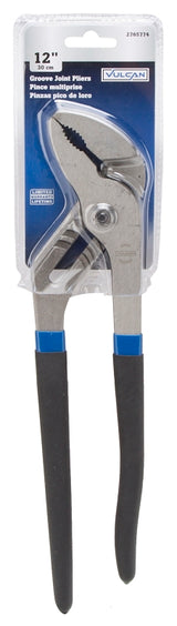 Vulcan PC980-06 Groove Joint Plier, 12 in OAL, 2 in Jaw, Black & Blue Handle, Non-Slip Handle, 2 in W Jaw