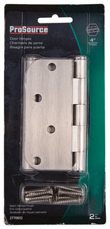 ProSource BH-402SN-PS Door Hinge, 4 in H Door Leaf, 4 in W Door Leaf, 2.2 mm Thick Door Leaf, 4 x 4 in, Steel, Loose Pin