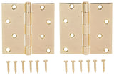 ProSource BH-502PB-PS Square Corner Door Hinge, Steel, Brass, Loose Pin, 180 deg Range of Motion, Screw Mount Mounting