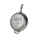 Lodge Wildlife Series-Whitetail Buck Cast Iron Skillet 10-1/4 in. Black