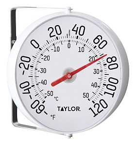 Taylor 5159 Thermometer, Analog, Celsius, Fahrenheit Temperature Sensor, -50 to 50 deg C, -60 to 120 deg F