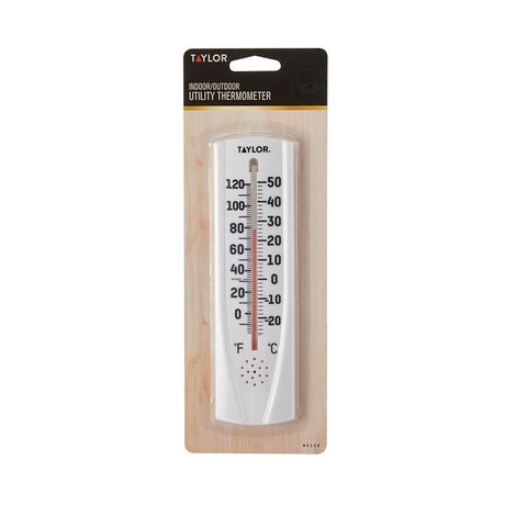 Taylor Andover 5156 Utility Thermometer, 0 to 120 deg F, Resin Casing, White Casing