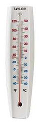 Taylor 5109 Thermometer, White Casing, 14-1/2 in H x 3-1/4 in W Dimensions, -40 to 120 deg F