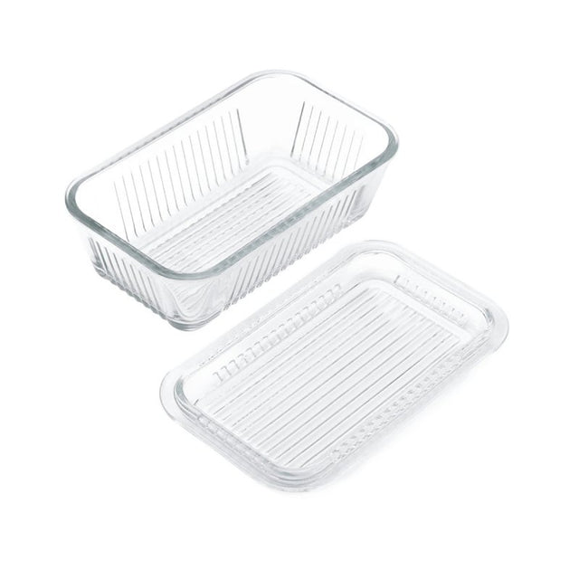 LifeTime 5078594 Multi-Function Butter Dish, Glass, 6-1/2 in L, 4 in W, Pack of 4