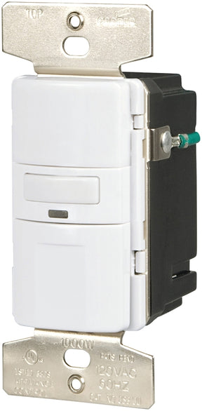 Eaton Wiring Devices OS310U-W-K Motion Sensor Switch with Nightlight and LED, Motion Sensor, 8.3 A, 120 V, 1-Pole