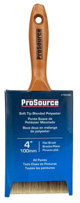 ProSource OR 1172 0400 Flat Pain Wt Brush, 4in W, Flat Cut, Polyester Blend