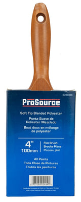 ProSource OR 1172 0400 Flat Pain Wt Brush, 4in W, Flat Cut, Polyester Blend