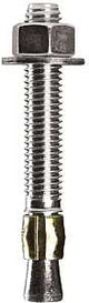 Cobra Anchors 496R Wedge Anchor, 3/8 in Dia, 3-3/4 in L, 844 lb, Steel, Plated, 4/PK