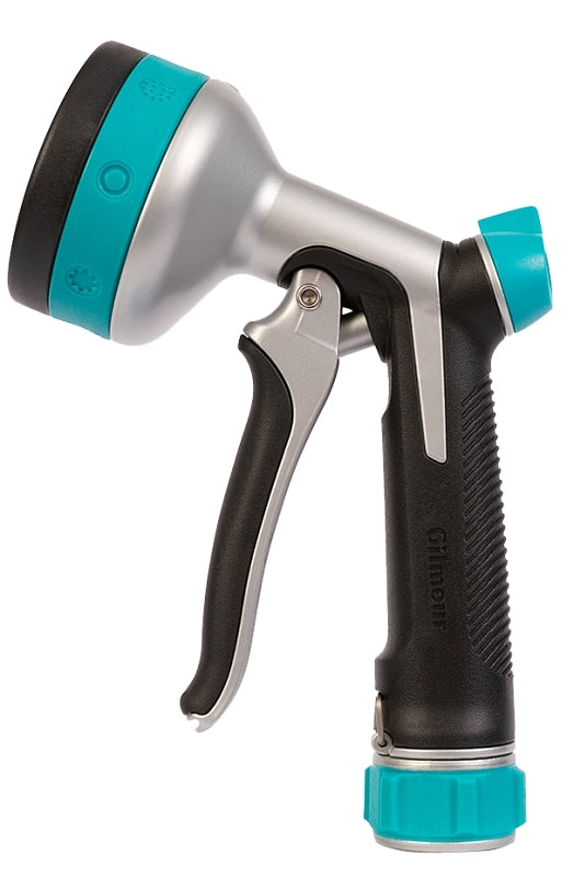 Gilmour 825702-1001 Front Control Pre-Set Nozzle, Swivel, Metal/Plastic, Black/Teal
