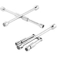 Performance Tool 6 Point Metric and SAE 4-Way Folding Lug Wrench 7 in. L 1 pc