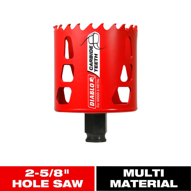 Diablo Snap-Lock Plus 2-5/8 in. Carbide Tipped 2-3/8 in. L X 3/8 in. D Hole Saw
