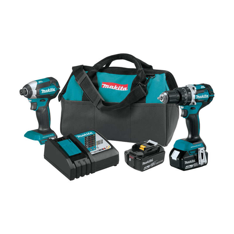 Makita XT269M Brushless Combination Kit, Battery Included, 18 V, 2-Tool, Lithium-Ion Battery