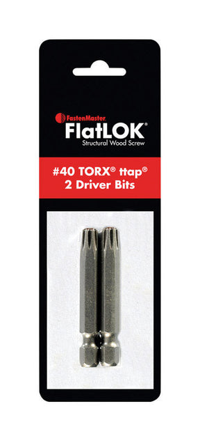 FastenMaster FlatLOK Torx Ttap No. 40 X 2 in. L Driver Bit Steel 2 pc