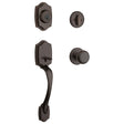 Kwikset Belleview Series 687BWXCV 11P SMT RBP Handleset with Cove Knob, Transitional Lock, Wave Handle, Venetian Bronze