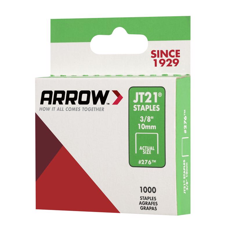 Arrow JT21 7/16 in. W X 3/8 in. L 23 Ga. Wide Crown Light Duty Staples 1000 pk, Pack of 5